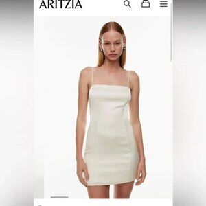 TEN by Aritzia -  White 'Shimmer Satin' Mini Dress